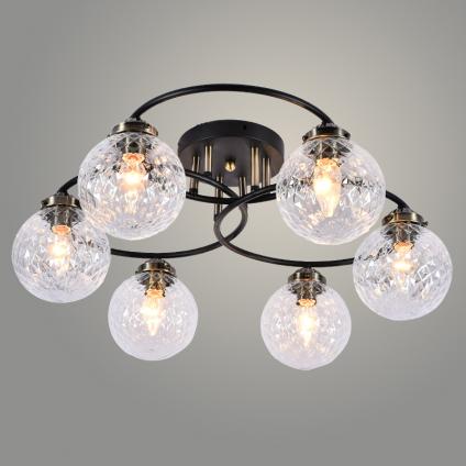 Люстра XA1197/6 BK+AB черный/бронза 6х60W E14 d610 h260